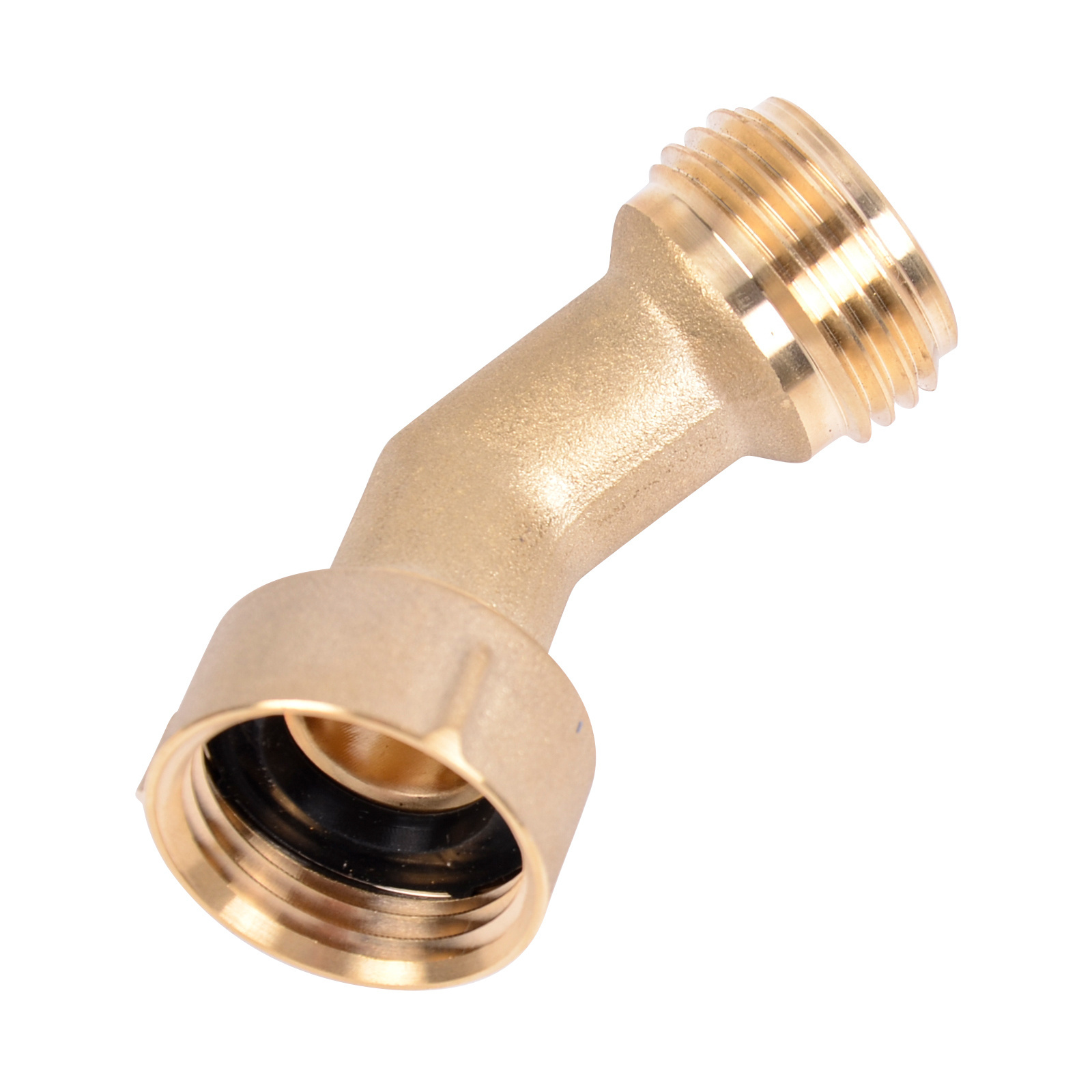 45 Degree Water Hose Elbow, 3/4'' Thread Garden Hose Adapter, Lead Free Brass Hose Elbow Connector for Water Hose