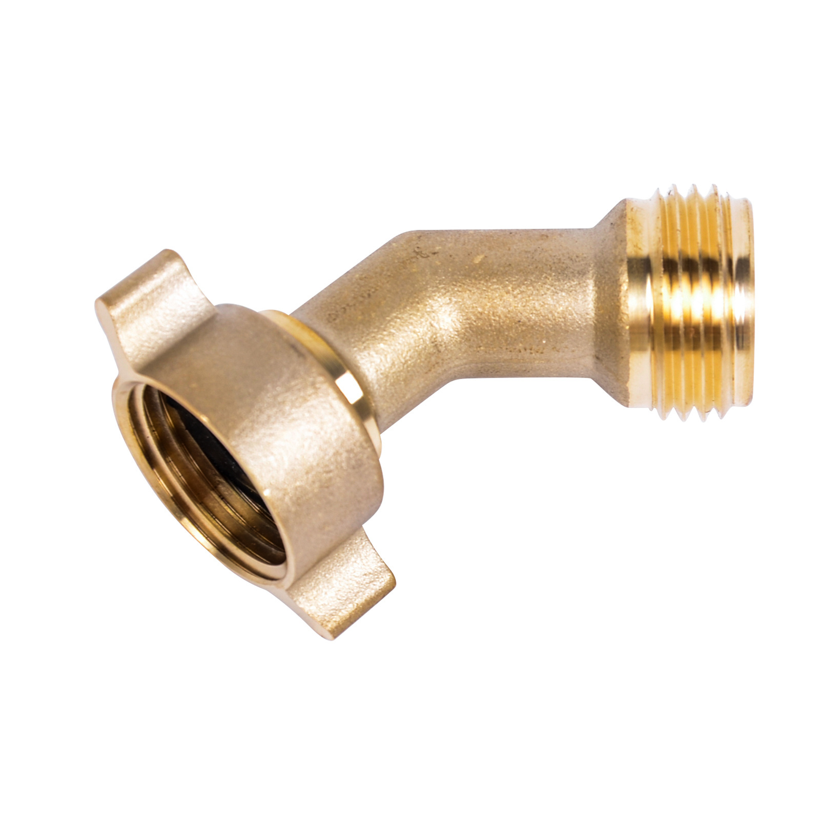 45 Degree Water Hose Elbow, 3/4'' Thread Garden Hose Adapter, Lead Free Brass Hose Elbow Connector for Water Hose