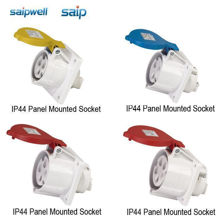 SP-1492 2P+E Industrial Socket IP44 CE Socket 230V 32A European Standard Panel Mounted Angle Socket