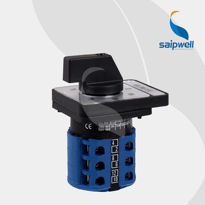 SAIP/SAIPWELL Low Price Stable Electrical 220-440V 3 Way Rotary Cam Switch