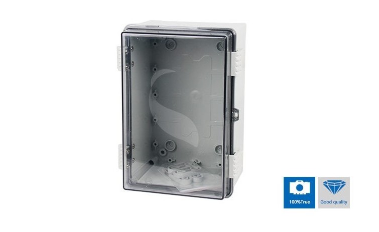 SAIPWELL 300*200*170mm IP67 Outdoor Polycarbonate Clear Lid DC 1000V 32A Solar Panel Combiner Junction Box