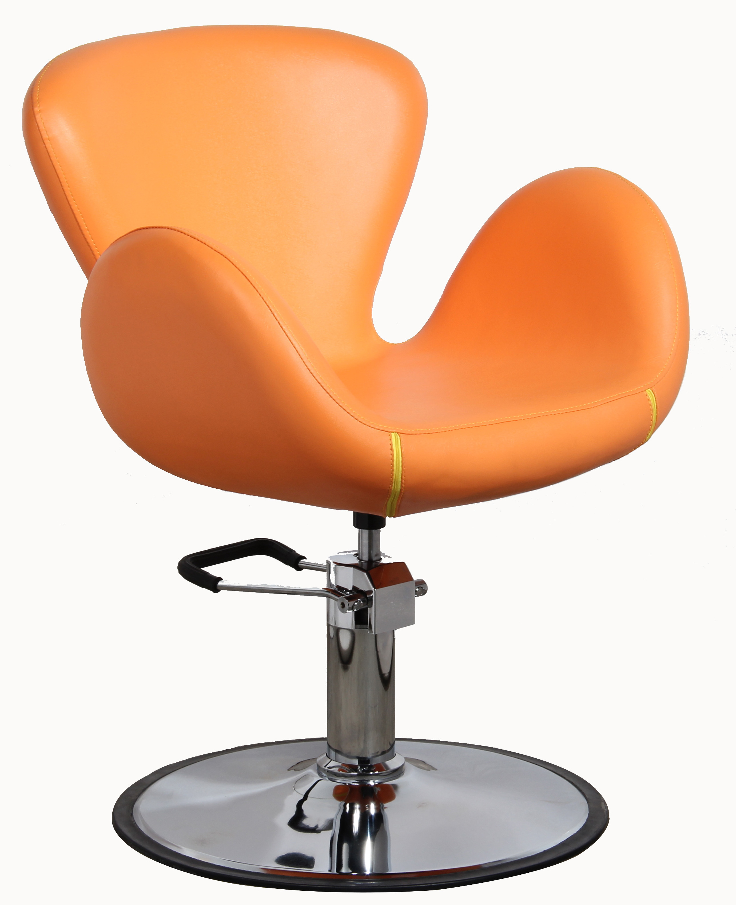 Hot Geared Raising Leather  Orange Pink Styling Chair Salon chairs furniture with hydraulic base