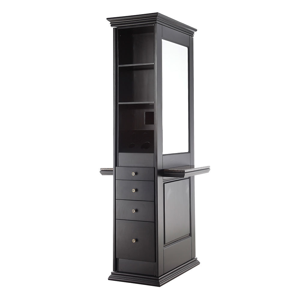 hair saloon furniture set barber styling mirror stations makeup salon station with Double sided LED glass