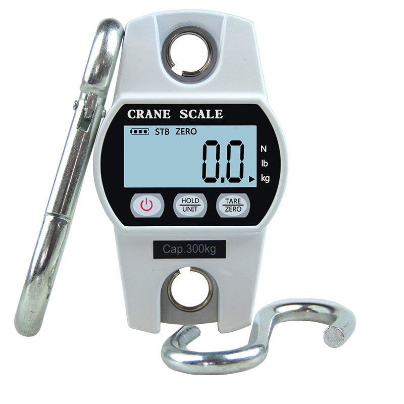 Digital household weight scales 150kg electronic hanging luggage weighing fishing scale with large hook.