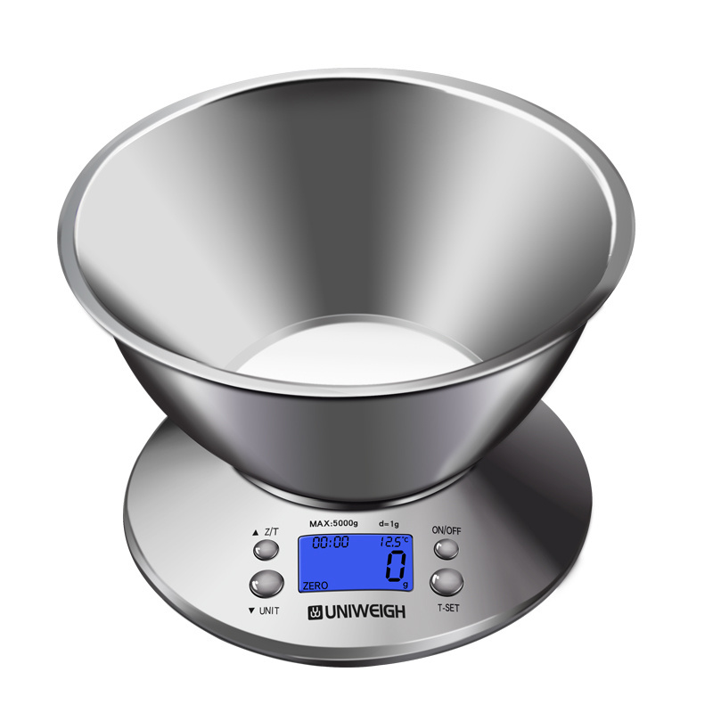 High Standard Electronic Balance Sensor Manual 5000G 1Kg Kitchen Weighing Scale with Bowl