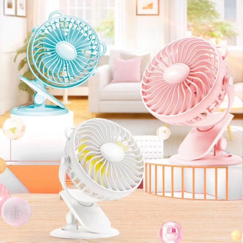 Portable Battery Operated Stroller 360 Degree Rotation Mini USB Rechargeable Clamp Fan Table Fan