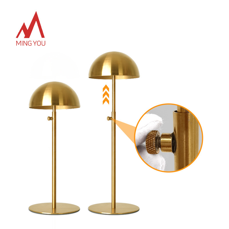 Premium stainless steel Hat Stand And Wig Stand Decorative Hat Display Rack Wig Holder With Round Base