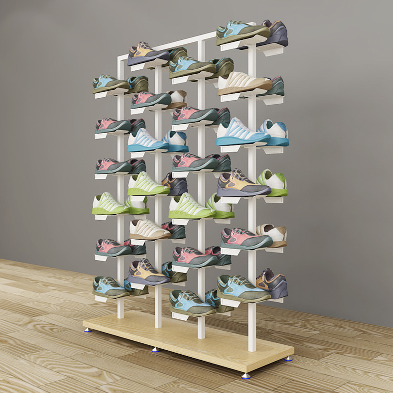 Shoe Store Display Double Side Display Shelf Shopping Mall Clothing Store Floor Middle Island Hanging Shoe Shelf Shoe Display