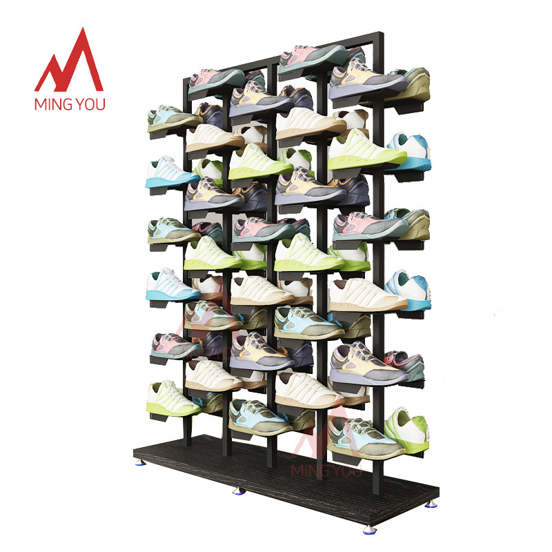 Shoe Store Display Double Side Display Shelf Shopping Mall Clothing Store Floor Middle Island Hanging Shoe Shelf Shoe Display