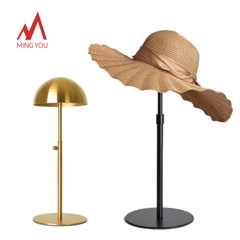 Premium stainless steel Hat Stand And Wig Stand Decorative Hat Display Rack Wig Holder With Round Base