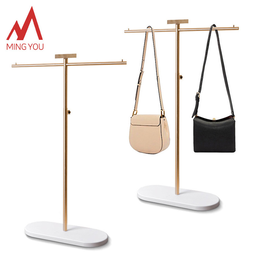 Clothing Display Rack Island Single Row Women's Clothing Store Rack High Low Hanging Clothes Pole Middle Shelf