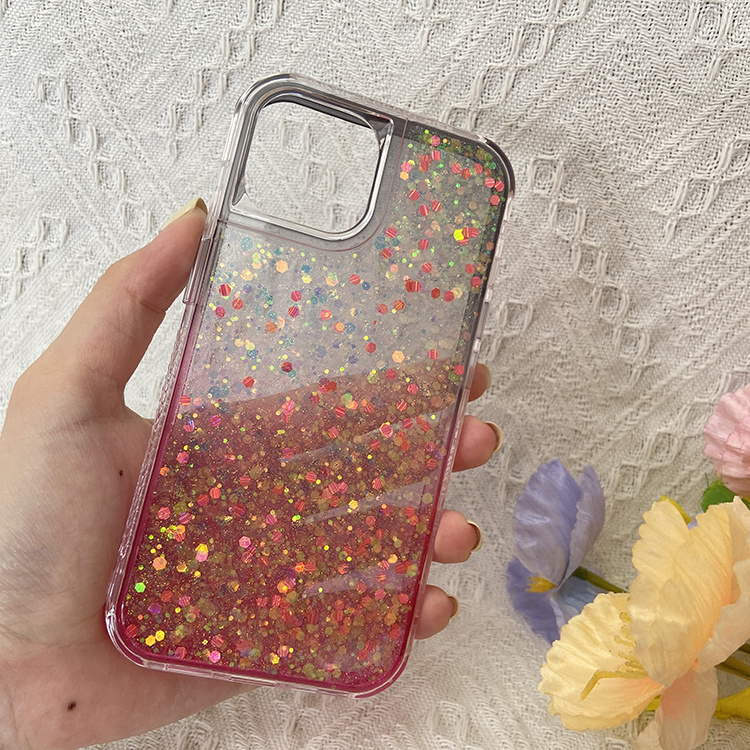 Clear phone case bulk wholesale tpu custom gradient glitter phone case for Tecno spark go 2023 10c 10pro