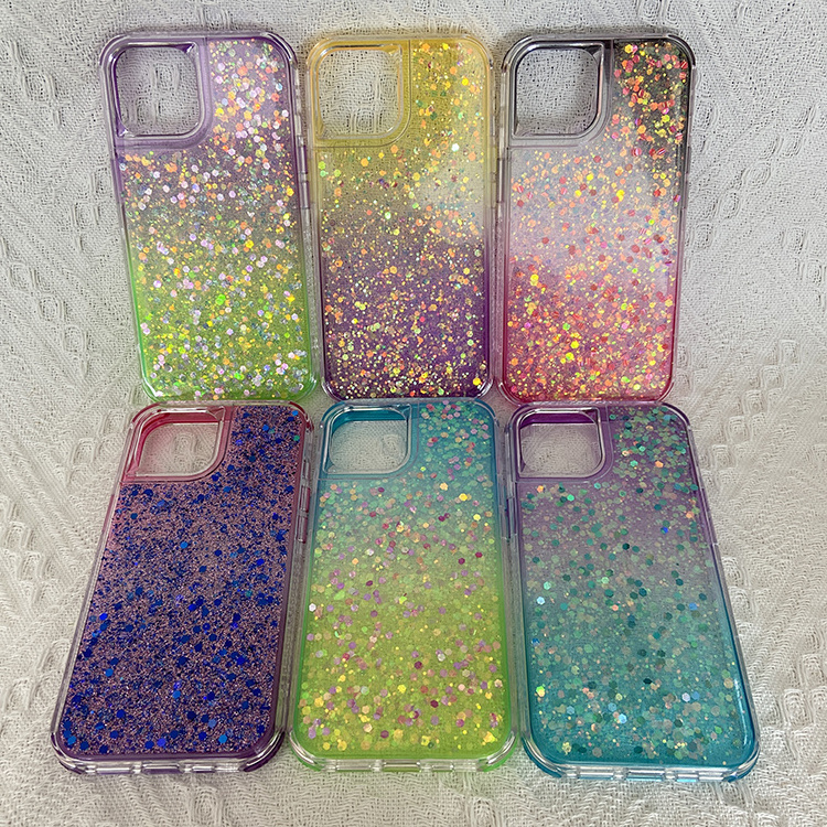 Clear phone case bulk wholesale tpu custom gradient glitter phone case for Tecno spark go 2023 10c 10pro