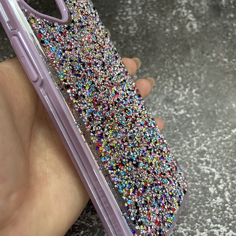 The most popular glitter epoxy resin diamond cell phone case for Huawei nova Y90 Y61 P50 pro