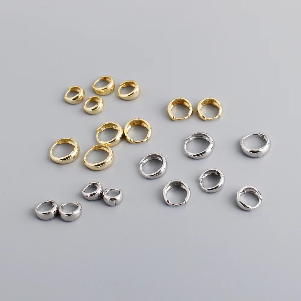 2023 Jewelry Trends Gold Plated Chunky Wide Huggie Hoop Earrings Small Thick Non tarnish 925 Silver Tapered Hoop Earrings