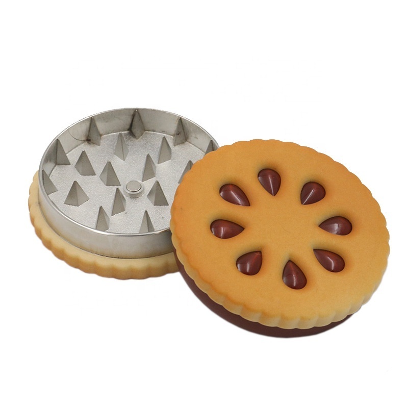 New Design Biscuit Shape Tobacco Crusher  Herb Grinder Metal Grinder for Smoking Accessories