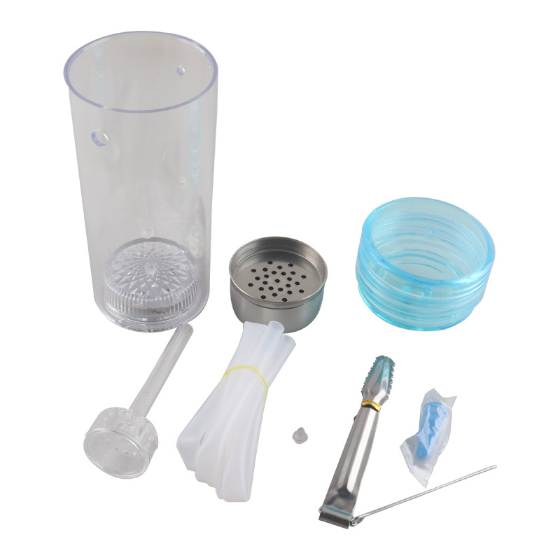 Round Clear Electric Durable Using Attractive Smoking Bottle Portable Hookah Shisha Plastic Shisha Hookah