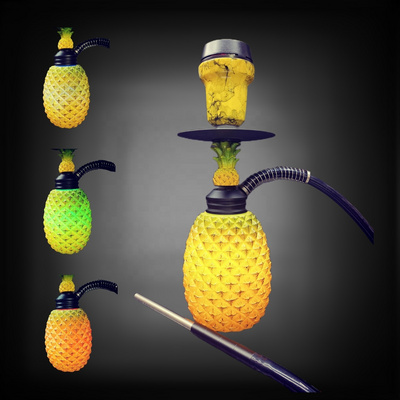 Pineapple Flavor Hookah Shisha Accessories Resin Huka Sheesha Bar Party Hookah Set with Led Light