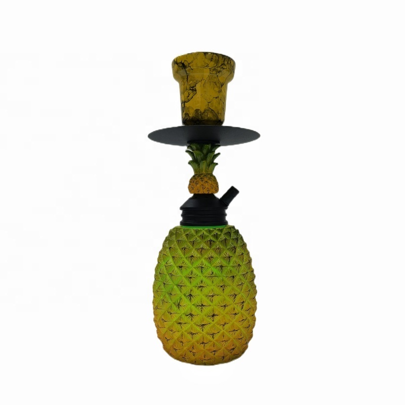 Pineapple Flavor Hookah Shisha Accessories Resin Huka Sheesha Bar Party Hookah Set with Led Light