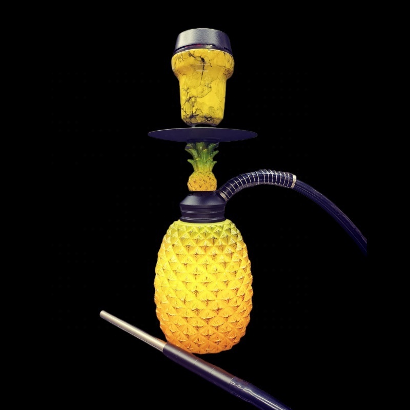 Pineapple Flavor Hookah Shisha Accessories Resin Huka Sheesha Bar Party Hookah Set with Led Light