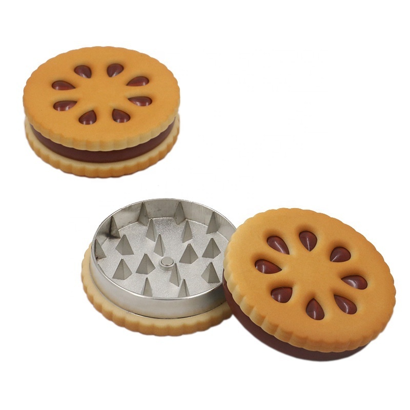 New Design Biscuit Shape Tobacco Crusher  Herb Grinder Metal Grinder for Smoking Accessories