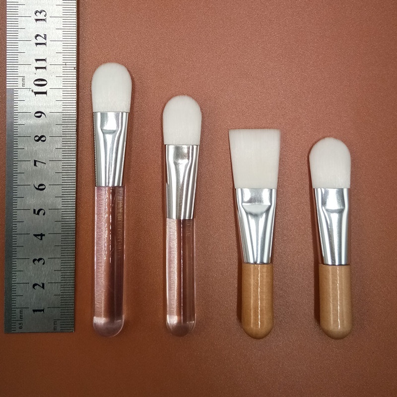 Small Face Facial Mask Brush Clay Mask Applicator Makeup Clear Handle White Mini Foundation Brush