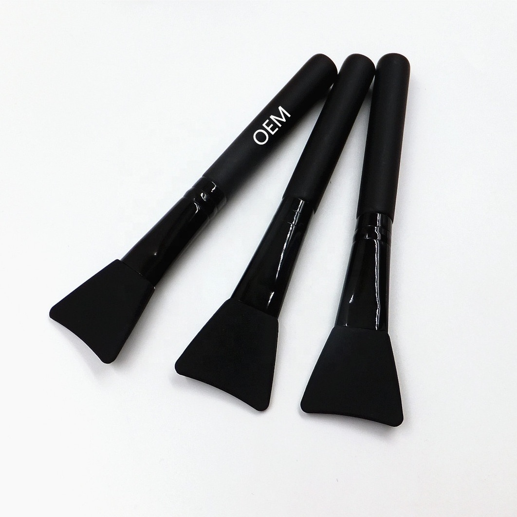 High Quality Eco-friendly All Black Silicone Brush for Facial Mask