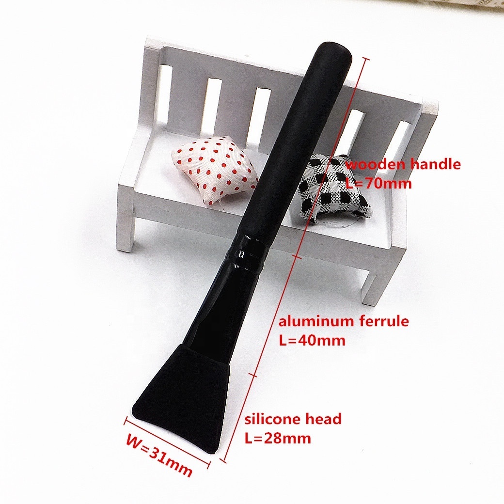 High Quality Eco-friendly All Black Silicone Brush for Facial Mask