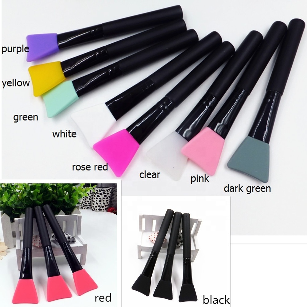 High Quality Eco-friendly All Black Silicone Brush for Facial Mask