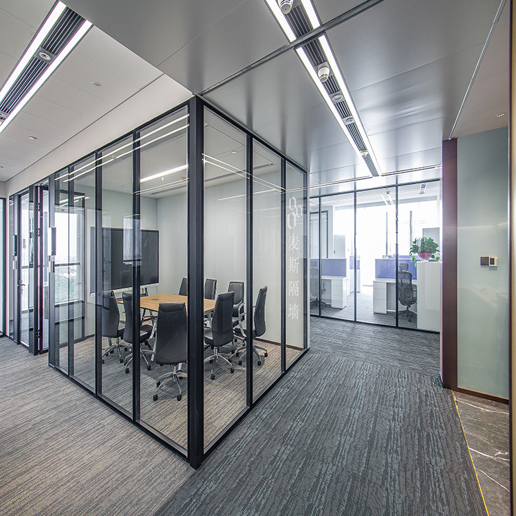 Modern Invisible Frame Glazing Wall Stylish Glass Modular Partition