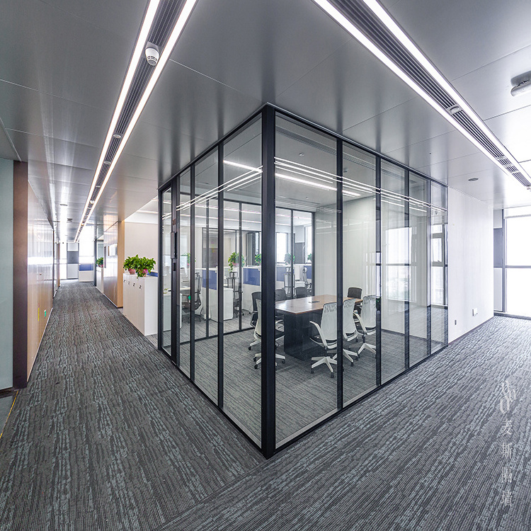 Modern Invisible Frame Glazing Wall Stylish Glass Modular Partition