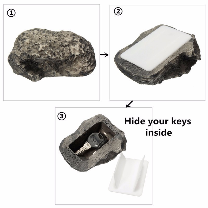 Secret stash Hide a Spare Key Rock Camouflage Stone Diversion Safe for Outdoor Garden or Yard