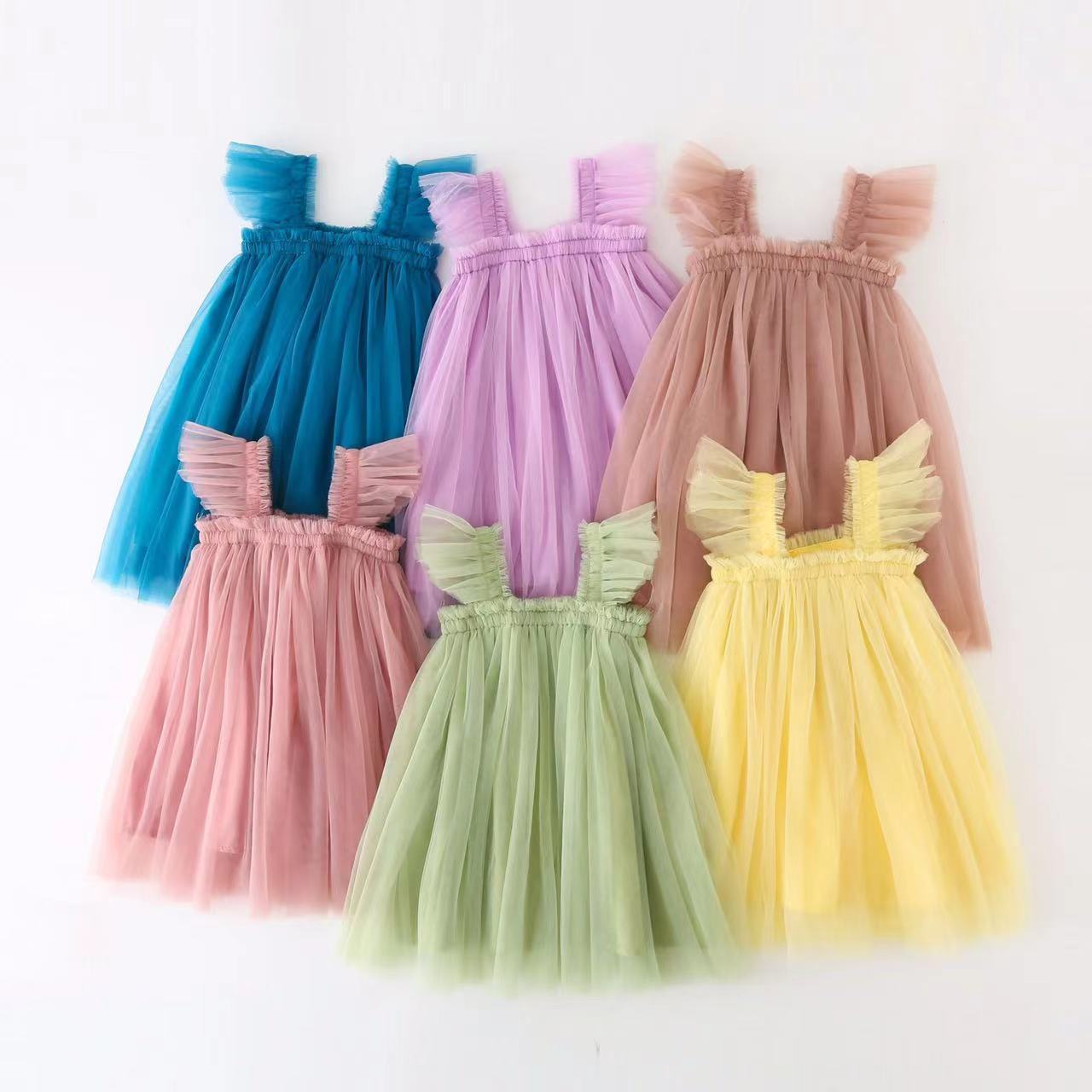 Toddler Children Clothes Chiffon Tulle Birthday Party Dress Baby Kids Girl Princess Fairy Dresses