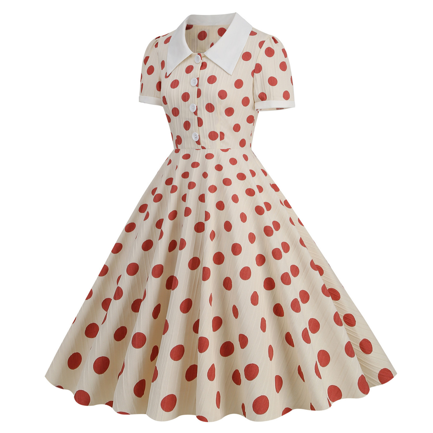 Polka Dot 50s 60s Vintage Dancing Swing Jive Rockabilly Dresses Petticoat Bridesmaid Vintage Style Cotton Dress