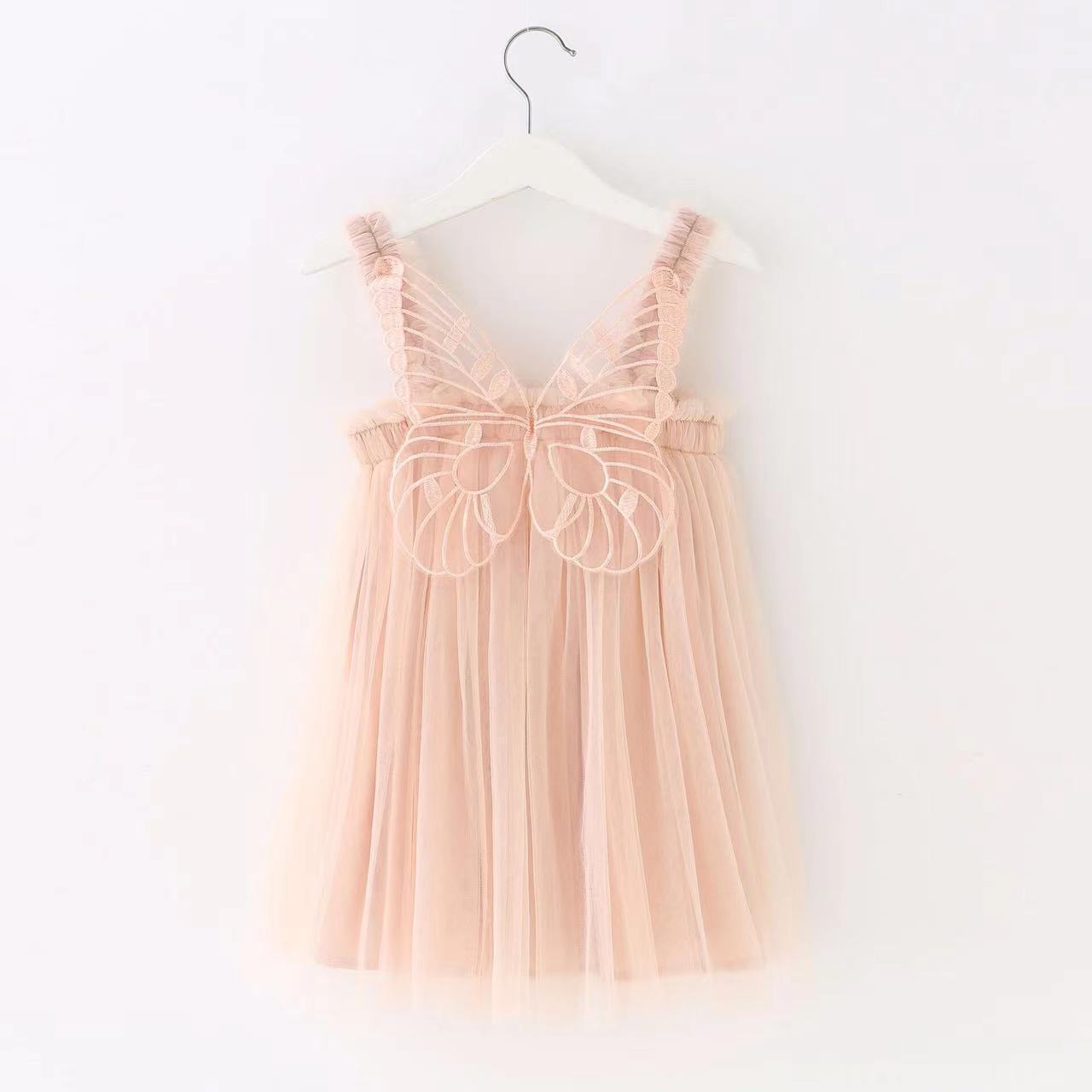 Summer Children Clothes Baby Girl Butterfly Wing Tulle Lace Princess Dress Kids Fluffy Tutu Dress