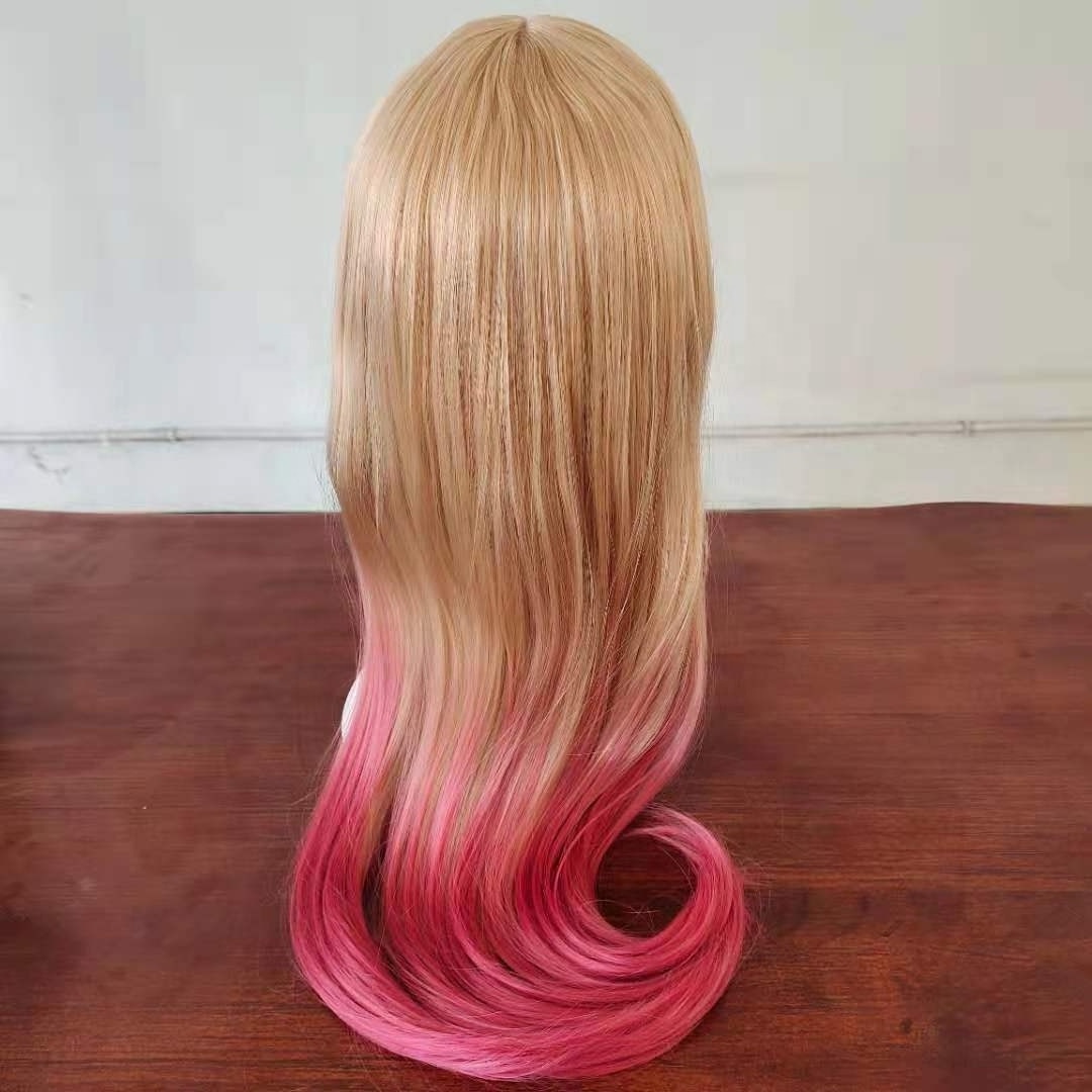 MYSURE japanese fiber hair quality synthetic pink wig blonde and pink wig futura pink hair wig