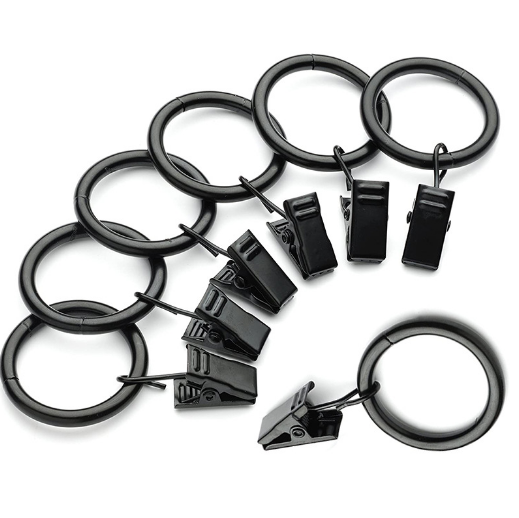 25mm 32mm 38mm Metal Curtain Rings with Clips Drapery Clips Hooks Decorative Curtain Rod Clips Hangers