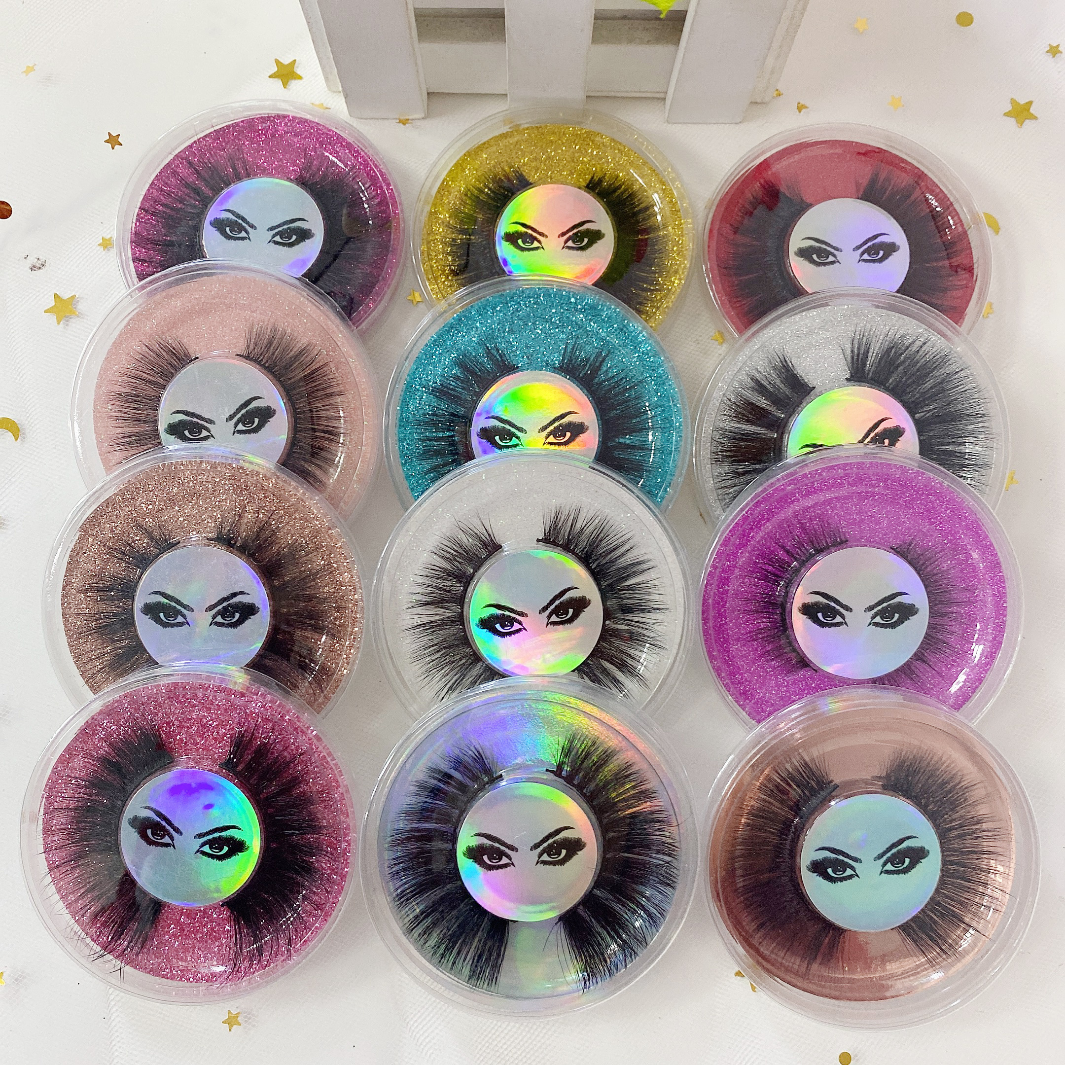 Wholesale lovely 3D eyelash makeup lash full strip eyelashes supplies lash boxes custom logo cosmetics false mink lashes