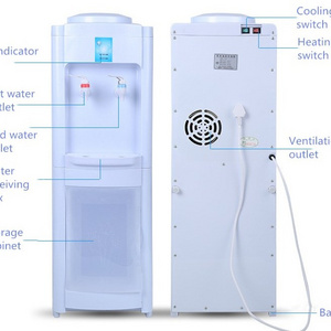 Myteck Traditional High Quality Standing Type Cold Hot Bottle Water Dispenser with Big Storage Cabinet