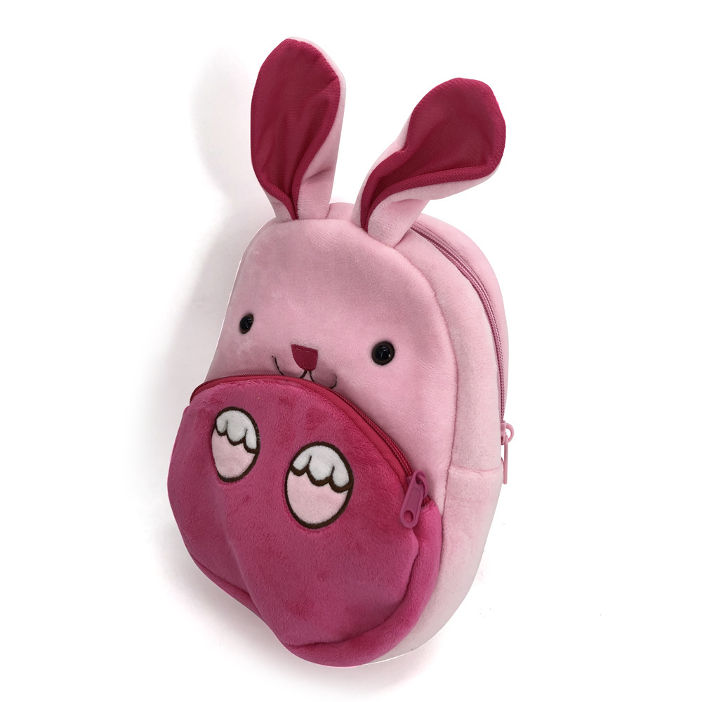 Children Bunny Travel Animal Toys Stuffed Rabbit Kids Cartoon Plush School Bag Backpack