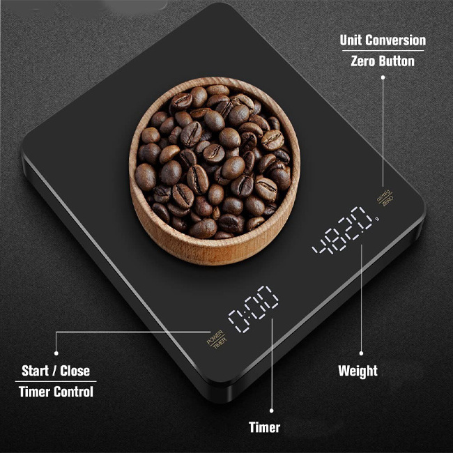 LED Mini Scale Digital Pocket 3000G Coffee Timer Scale Pour Over Coffee Scale Timer