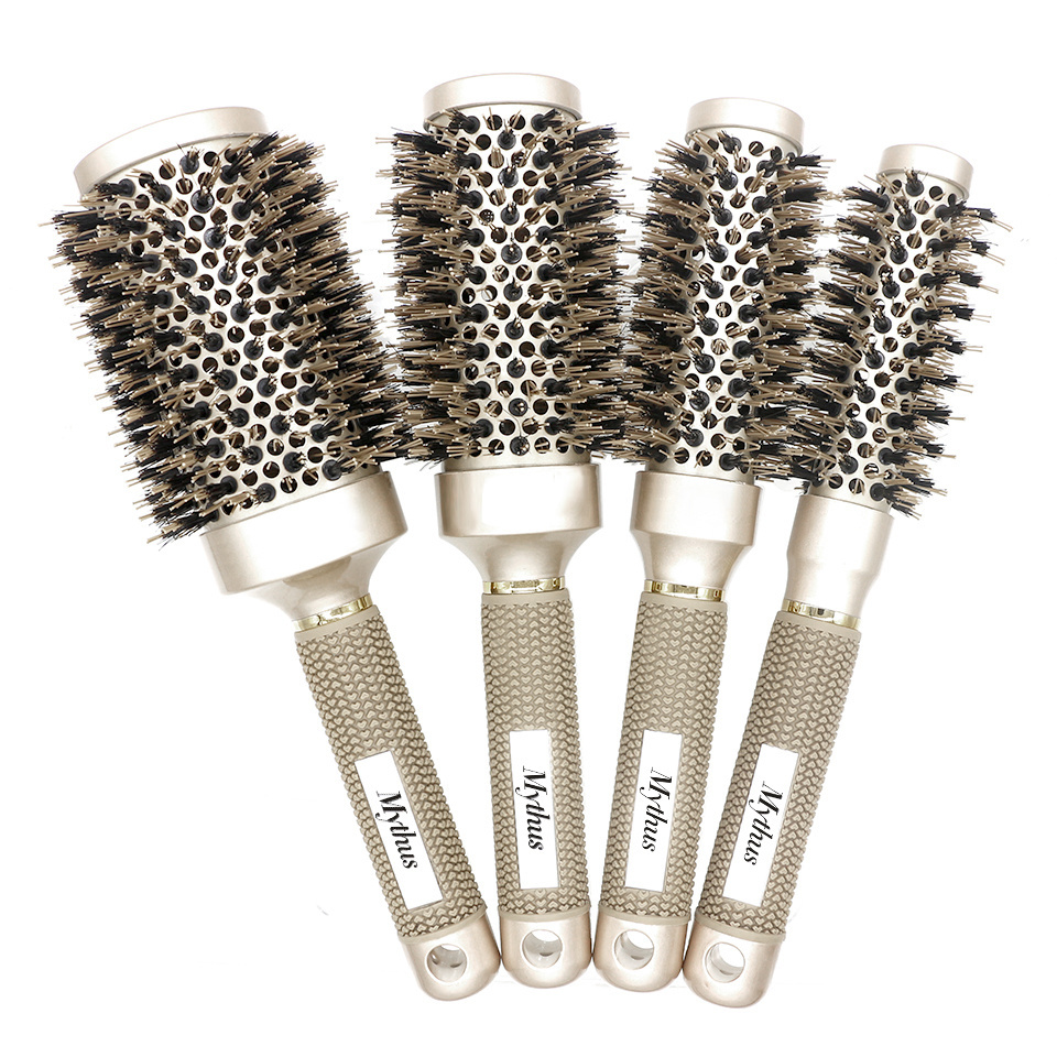 New Fashion Round Ceramic Comb Best Selling Round Rolling Hair Brush Heat-resistant Curly Hair Round Volume Brush For Hair Salon