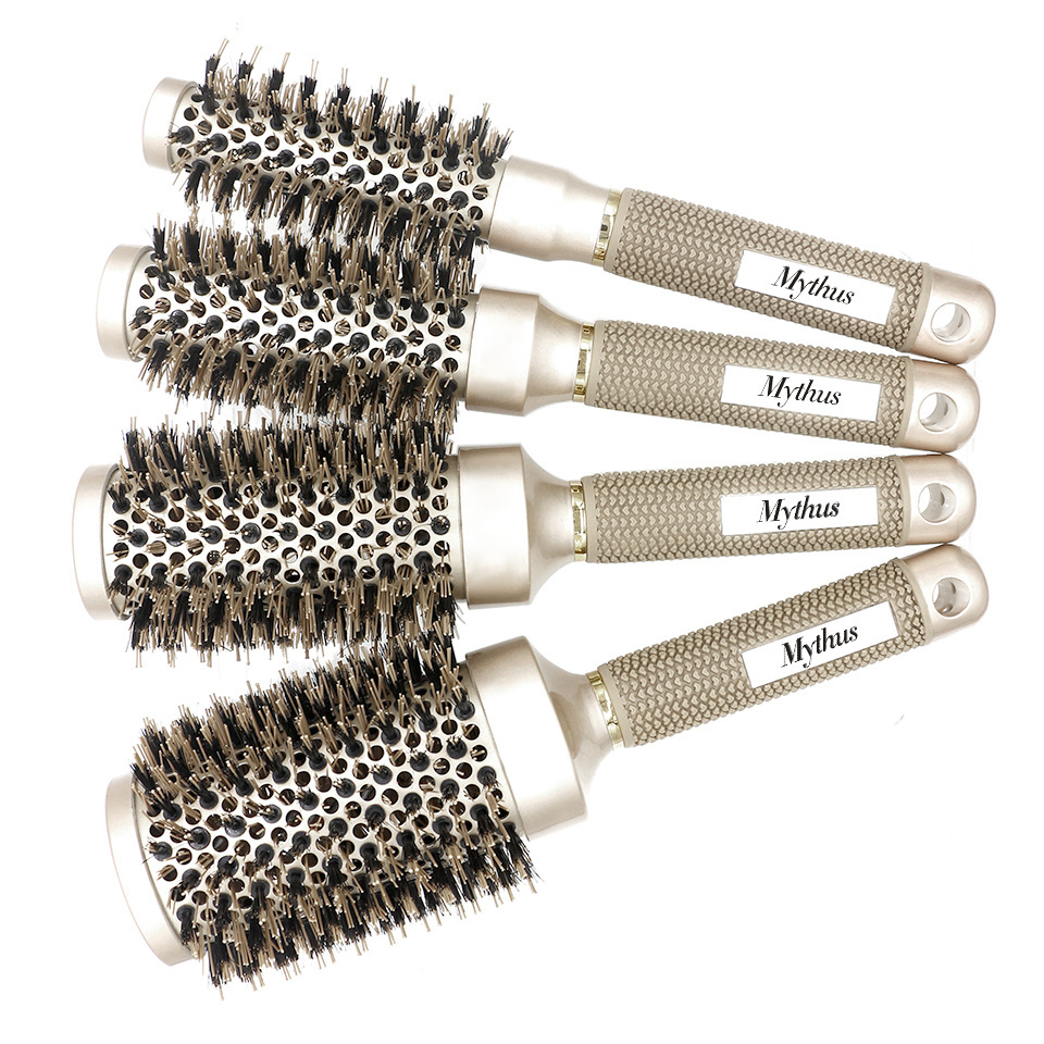 New Fashion Round Ceramic Comb Best Selling Round Rolling Hair Brush Heat-resistant Curly Hair Round Volume Brush For Hair Salon