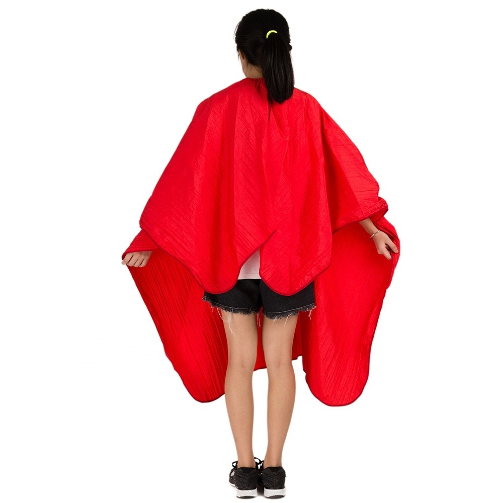 Newest Fashion Red Custom Print Hair Barber Capes Waterproof Hairdresser Cape