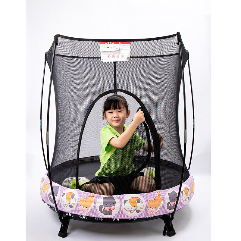 Children Trampoline Round Mute Fitness Safety Mesh Trampoline Kids Bed Furniture Baby's Mobile Park Children Indoor Playground