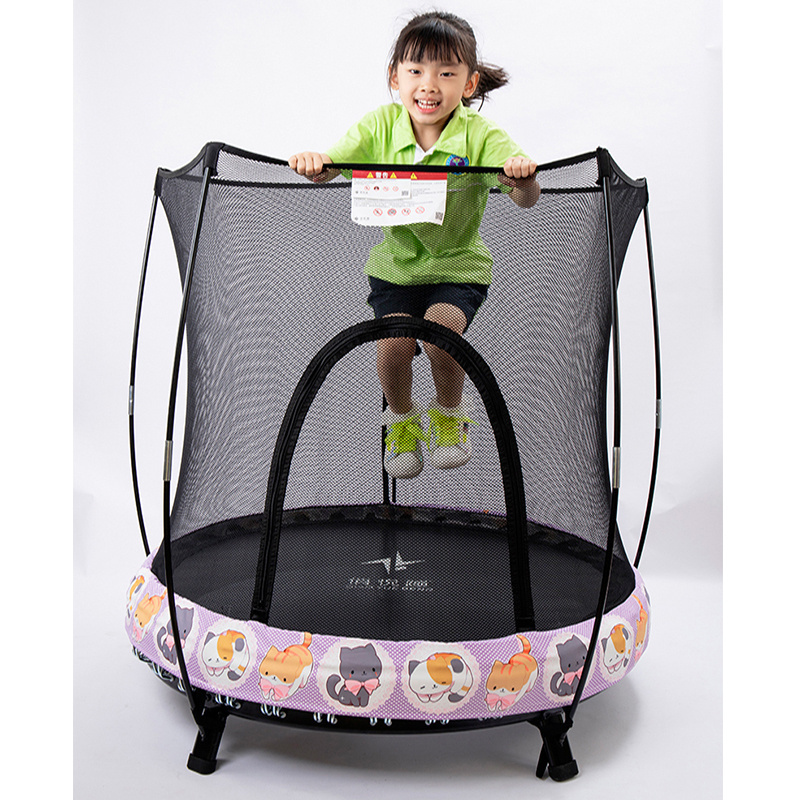 Children Trampoline Round Mute Fitness Safety Mesh Trampoline Kids Bed Furniture Baby's Mobile Park Children Indoor Playground