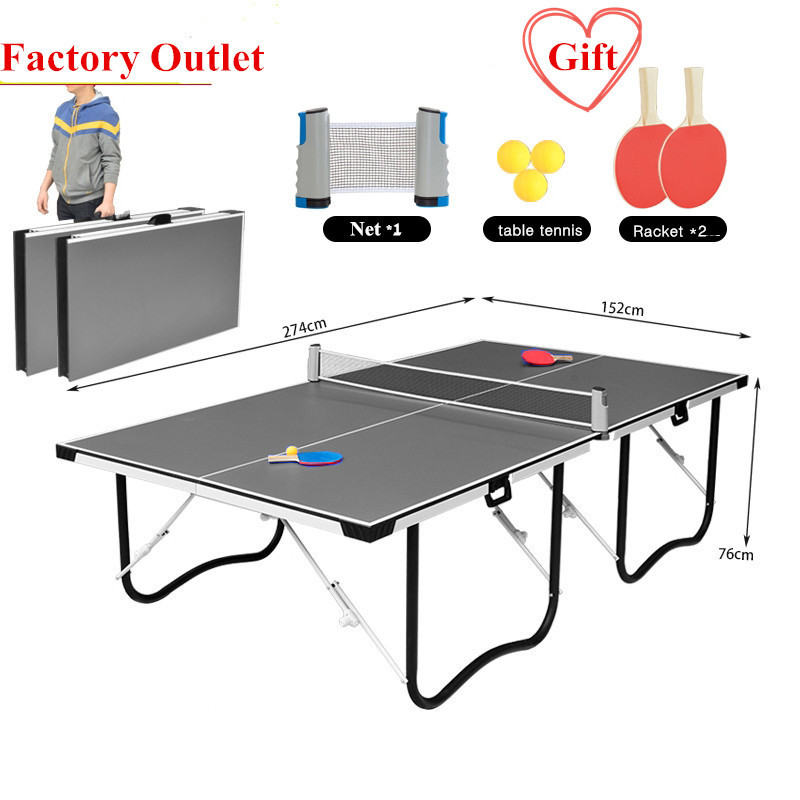 Folding table tennis table with pulley