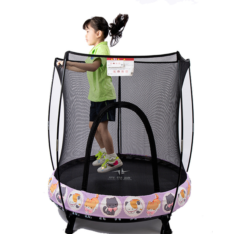 Children Trampoline Round Mute Fitness Safety Mesh Trampoline Kids Bed Furniture Baby's Mobile Park Children Indoor Playground