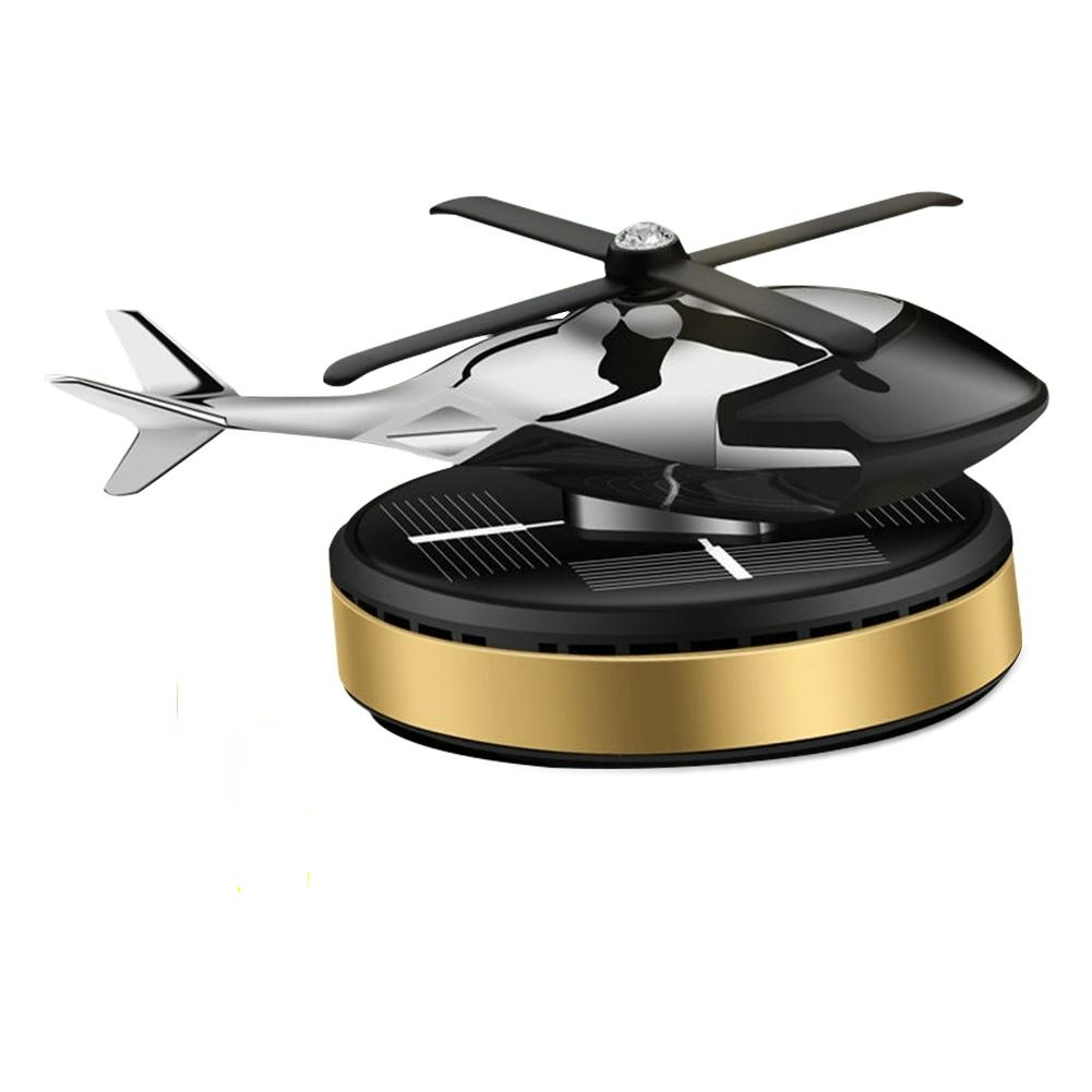 Helicopter Car Freshener Solar Power Airplane Model Center Console Decoration Auto Fragrance