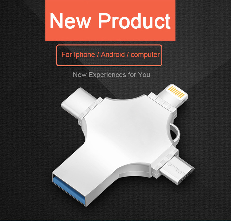 Mobile phone USB flash drive 4-in-1 mobile phone Multi-function USB flash drive Android TYPE-C USB flash drive